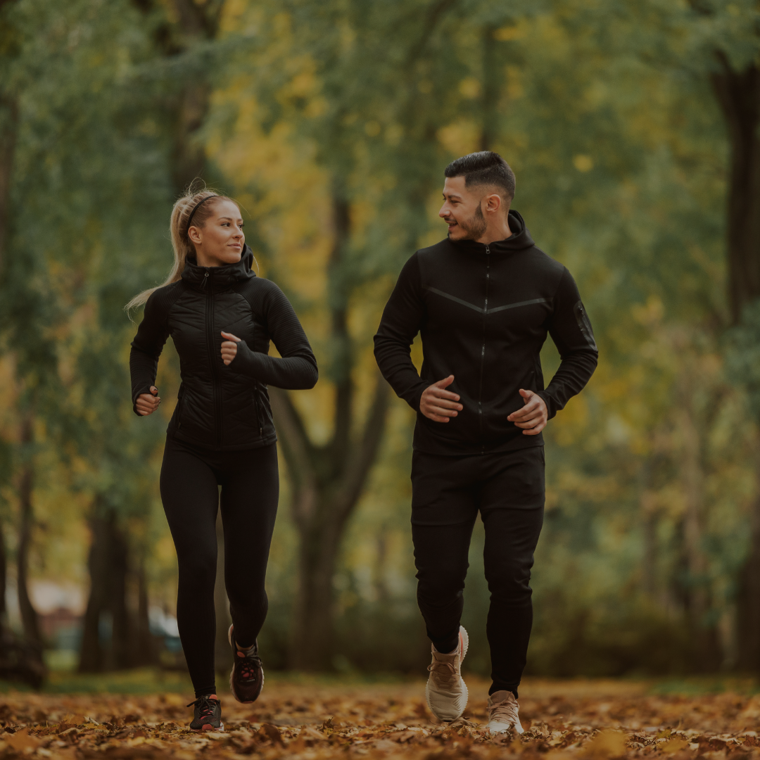 Healthy Female and Male Running